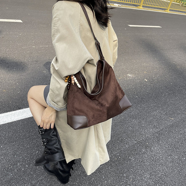 Women's Leather Large-capacity Suede Shoulder Crossbody Main Image