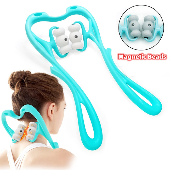 Neck Massager For Pain Relief Deep Tissue 360 Degree Neck Roller With 96 Pressure Point Neckbud Massage Roller For Neck Shoulder Waist Leg Foot Handheld Relaxer Tool Hover Image