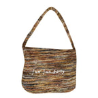 Plush Shoulder Bag Women's Messenger Bag Retro Alphabet Embroidered Commuter Tassel Bag