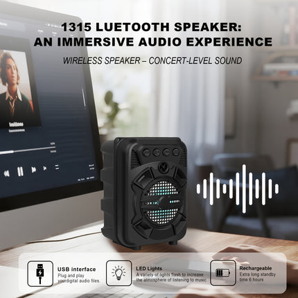 Portable Wireless Speaker With LED Light And Bass Karaoke
