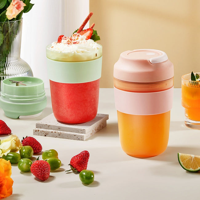 Portable Blender Juicer Cup Rechargeable With 4 Blades For Shakes And Smoothies Maker 400ml Fresh Fruit Mixer Juicer Cup Hover Image