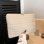 Solid Color Cloud Cotton Pleated Plaid Casual Simple Flat Storage Bag