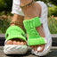 Platform Sandals Summer Braided Knit Hollow Open Toe Slipper Sandals - Anklet Not Included