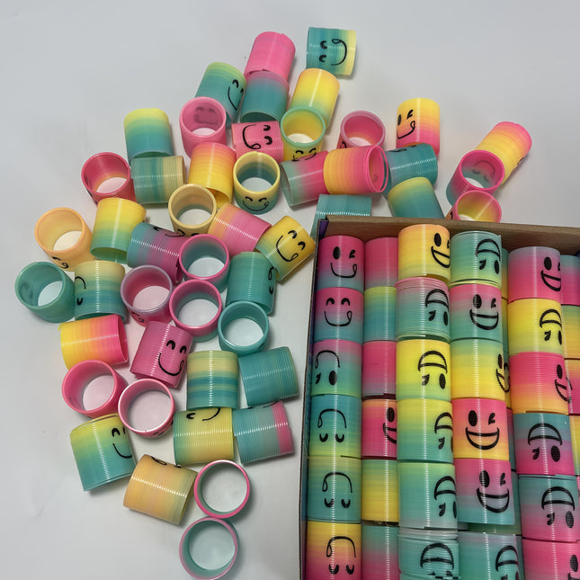 Colorful Mini Elastic Circles With Joyful Faces Stackable