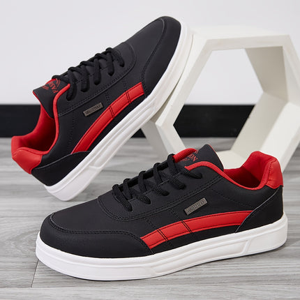 Men's Lightweight Navy Blue Sneakers With Orange Accents