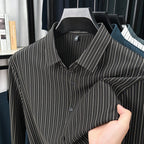 Spring And Autumn New Vertical Striped Shirt Men