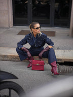 3D Floral Embellishments Shirt & High-Waisted Jeans Denim Set