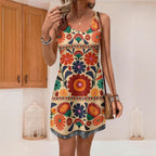 Spring And Summer New Elegant Slim Tie-dyed Printed Vest Skirt