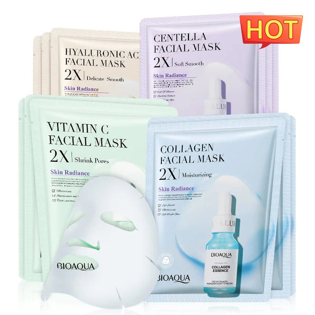 Collagen Face Mask Moisturizing Firming Face Sheet Mask Hyaluronic Acid Facial Masks Beauty Skin Care Gel Skin Care Hover Image