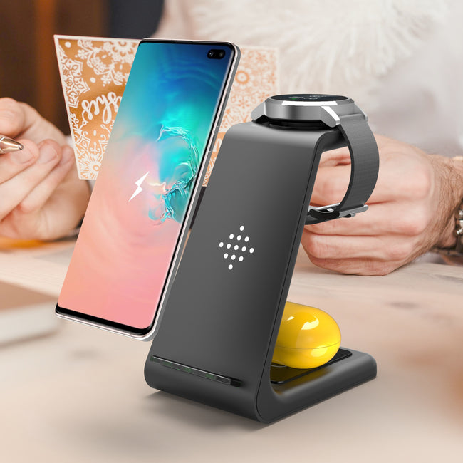 3 In 1 Fast Charging Station Wireless Charger Stand Wireless Quick Charge Dock For Phone Holder Main Image