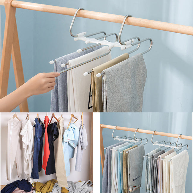 5 In 1 Wardrobe Hanger Multi-functional Clothes Hangers Pants Stainless Steel Magic Wardrobe Clothing Hangers For Clothes Rack Main Image