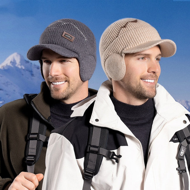 Winter Outdoors Cycling Earflaps Toque Plus Velvet Thickened Peaked Cap Hover Image