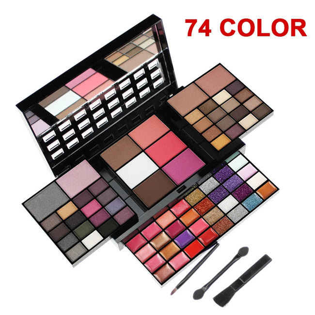 74 Colors Makeup Set Lip Gloss Blush Eyeshadow Highlight Combination Plate Wholesale Makeup Set Main Image