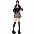 New High Waist American Retro A- Line Skirt Short