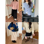 Korean Style Idle Style Thick Needle Twisted Texture Knitted Cardigan Sweater