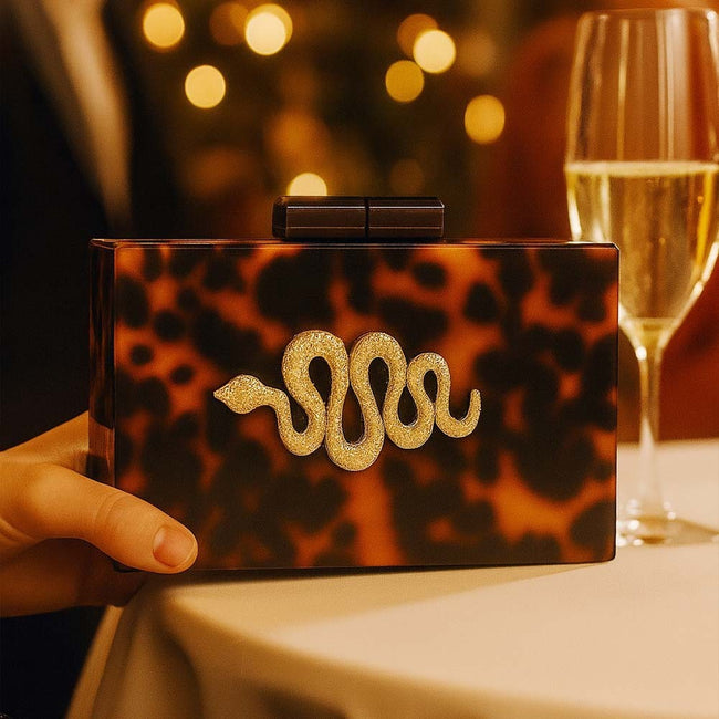 Leopard Print Acrylic Clutch Main Image