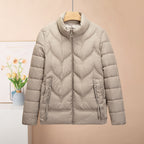 Fashion Stand Collar Pure Color Cotton Clothing Women