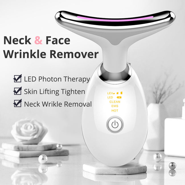 EMS Thermal Neck Lifting And Tighten Massager Electric Microcurrent Wrinkle Remover Hover Image