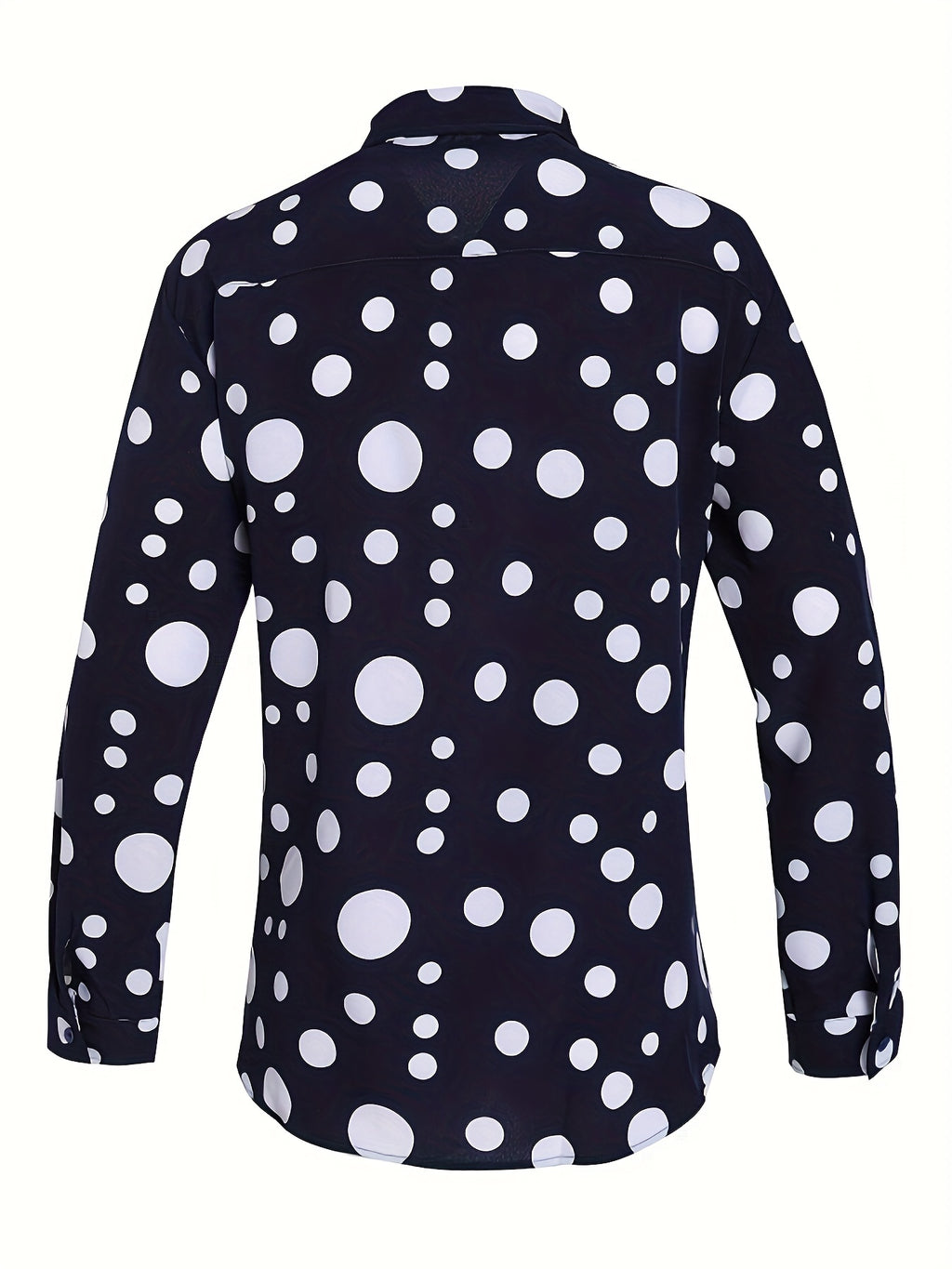 A Casual And Versatile Long-sleeved Shirt With Polka Dot Prints For Teenagers And Men