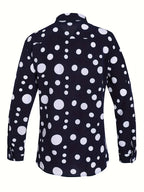 A Casual And Versatile Long-sleeved Shirt With Polka Dot Prints For Teenagers And Men