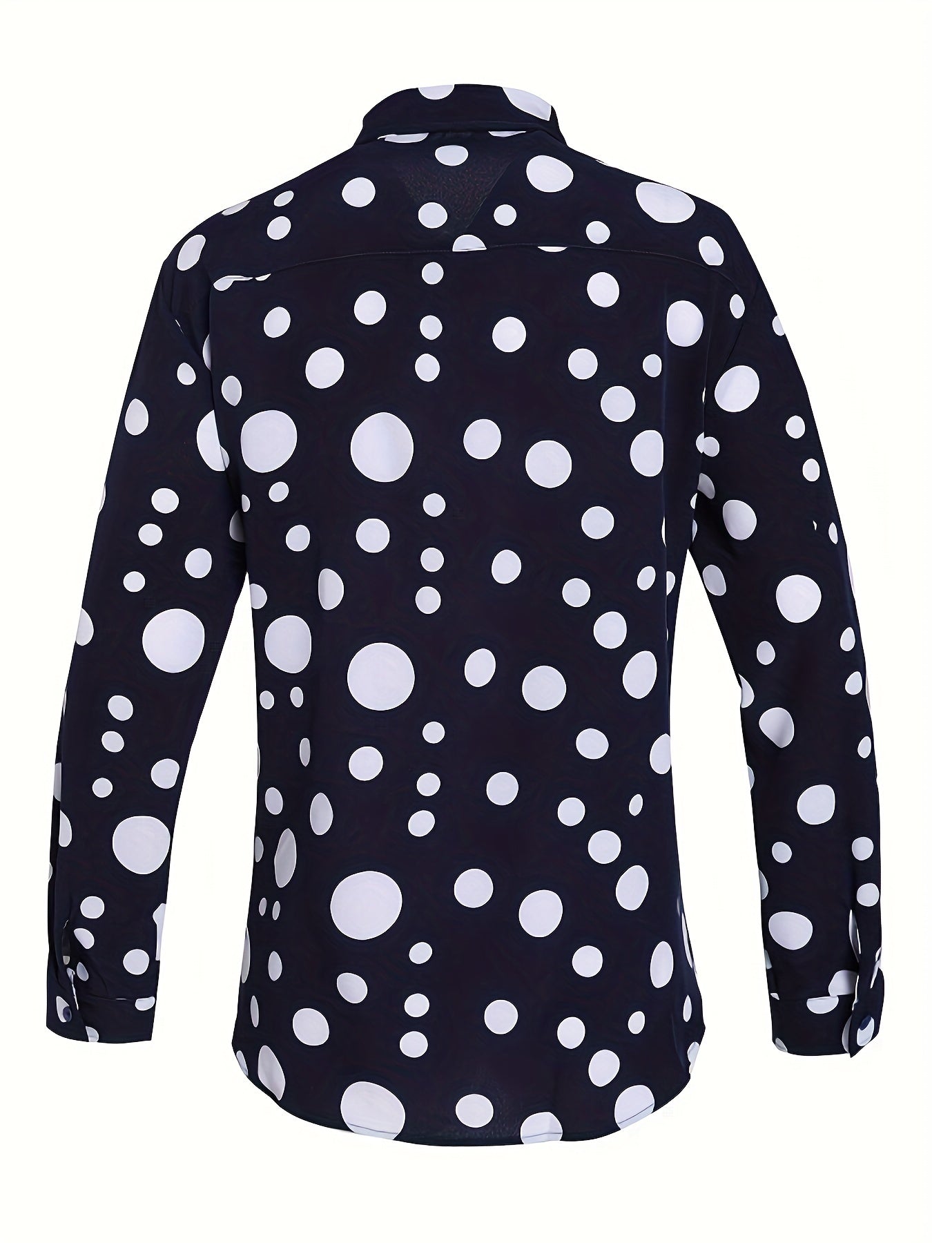 A Casual And Versatile Long-sleeved Shirt With Polka Dot Prints For Teenagers And Men