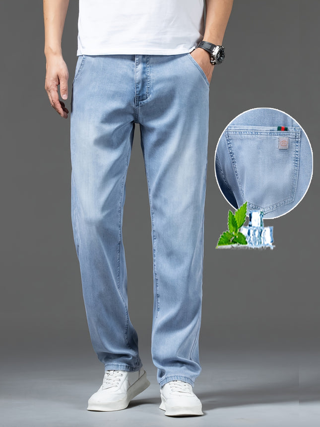 6606T Lyocell Ultra Thin Mens Jeans With Contrast Stitching