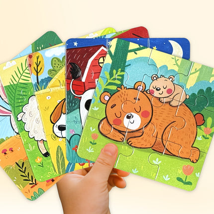 72 Pcs Parent Child Animal Jigsaw Puzzles For Kids Toy