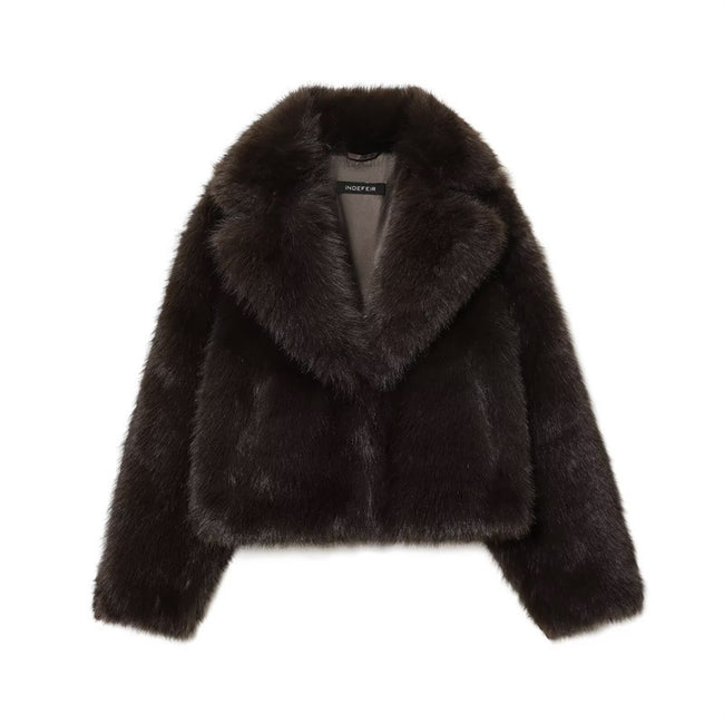 Artificial Fur Short Coat Jacket Hover Image