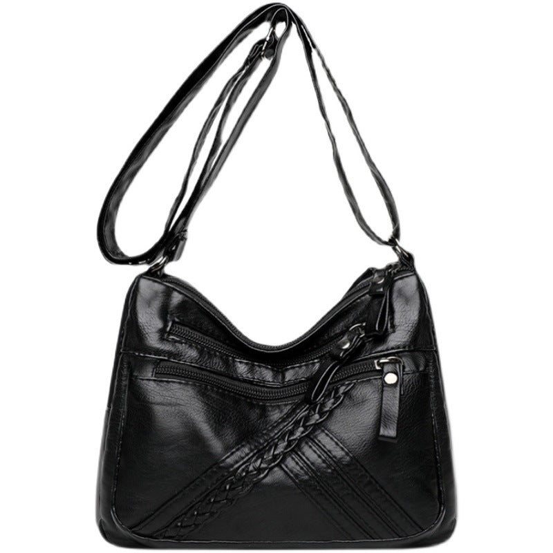 Middle-aged And Elderly Crossbody Small Bag Soft Leather Mother-in-law Crossbody Shoulder Bag Elegant