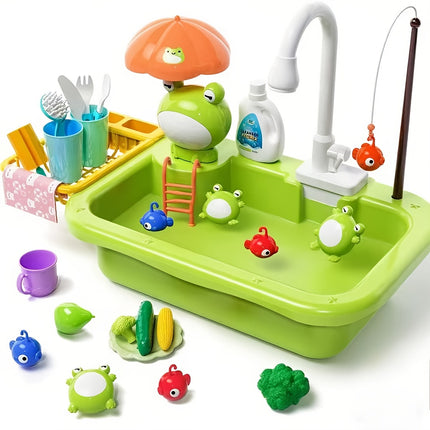Play Sink With Running Water Kitchen Toy With Faucet