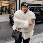Internet Celebrity Fur Coat Women's Large Lapel Street Shot Fluffy
