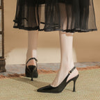 Women's Pointed Toe Korean Style Patent Leather High Heels