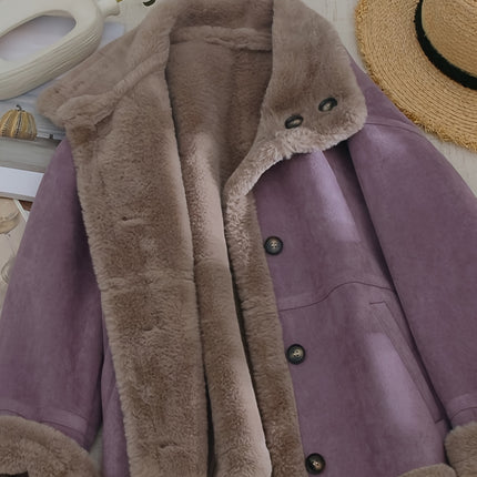 Autumn Winter Purple Korean Style Relaxed Jacket For Women