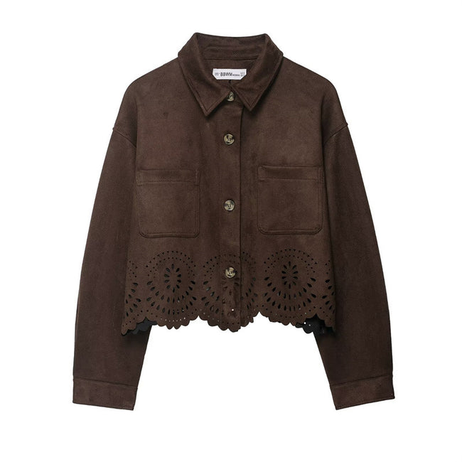 Women's Hollow-out Hem Top And Pants Main Image