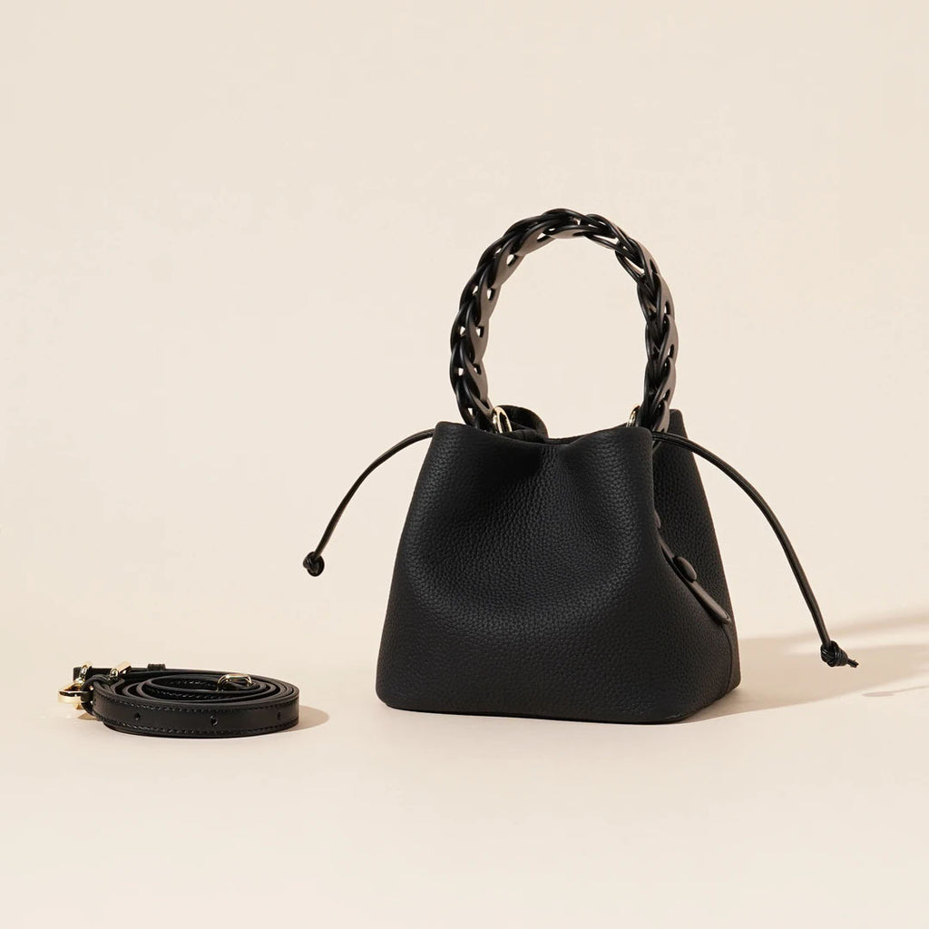 First Layer Leather One-shoulder Crossbody Vegetable Basket Bucket Bag