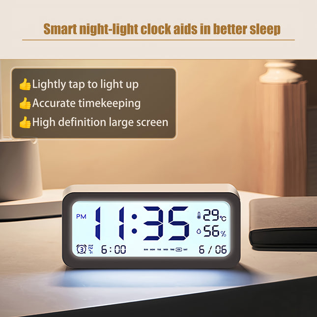 Digital Alarm Clock With Temperature Humidity Display