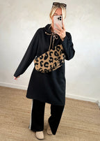 Women's Loose Oversized Knit Solid Color Hooded Maxi Dress