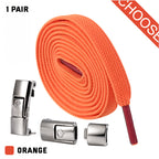 Press Lock Shoelaces Without Ties Elastic Laces Sneaker 8MM Widened Flat No Tie Shoe Laces Kids Shoelace For Shoes