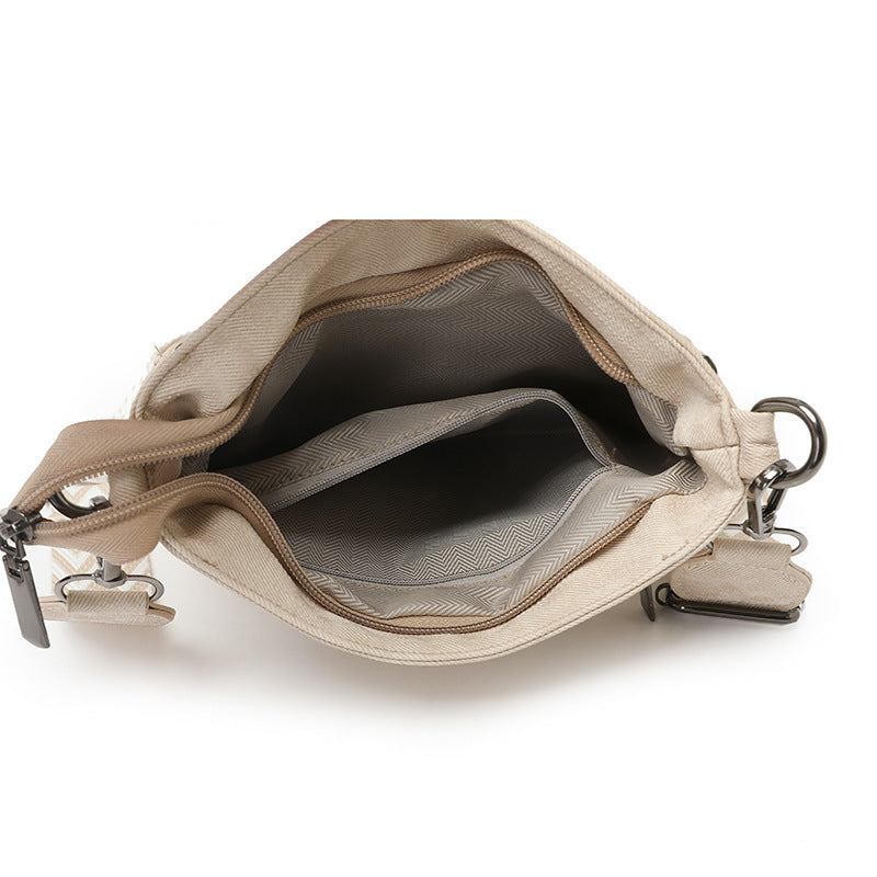 One Shoulder New Double Zipper Leisure Crossbody Bag