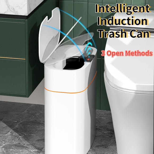 Smart Trash Can With Lid For Bedroom And Living Room Kitchen Storage Box Trash Can Induction Small Car Box Automatic Smart Dustbin Smart Trash Bin Main Image