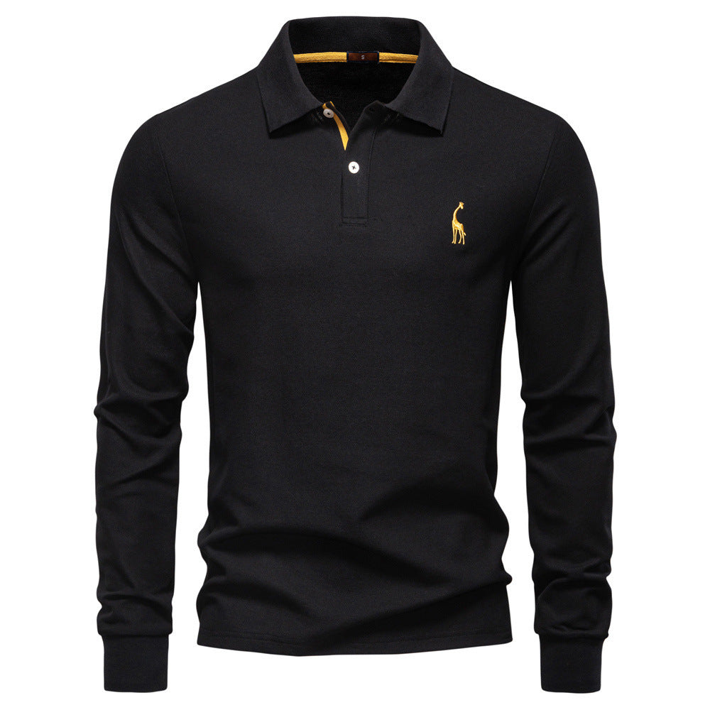 Lapel Casual Solid Color Polo Shirt