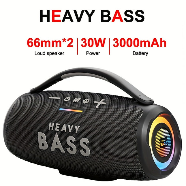 Heavy Bass 30W Wireless Speaker With Subwoofer USB C Mic PA