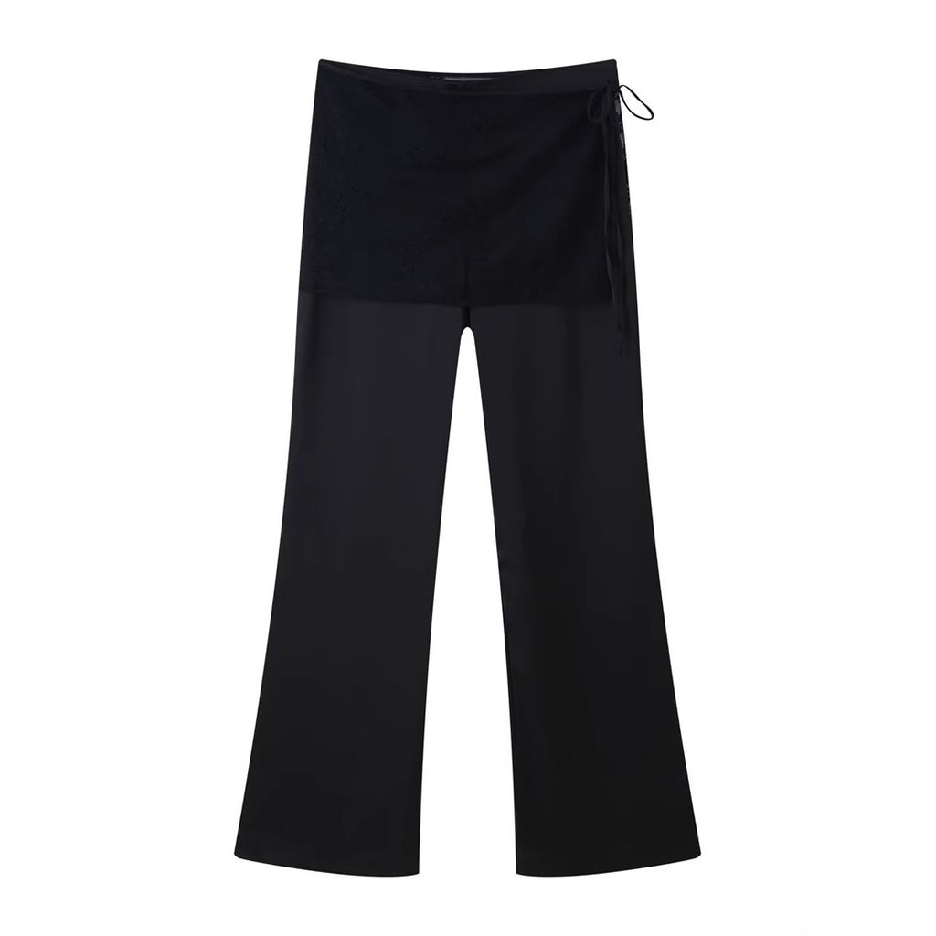 Women's Silk Satin Lace Wrapping Towel Trousers