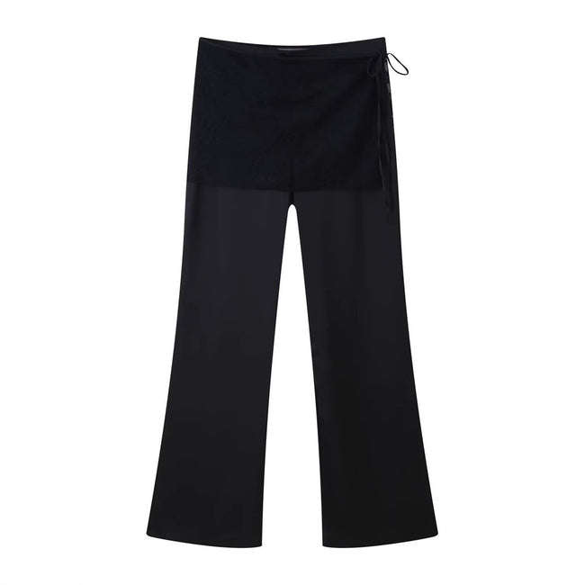 Women's Silk Satin Lace Wrapping Towel Trousers Hover Image
