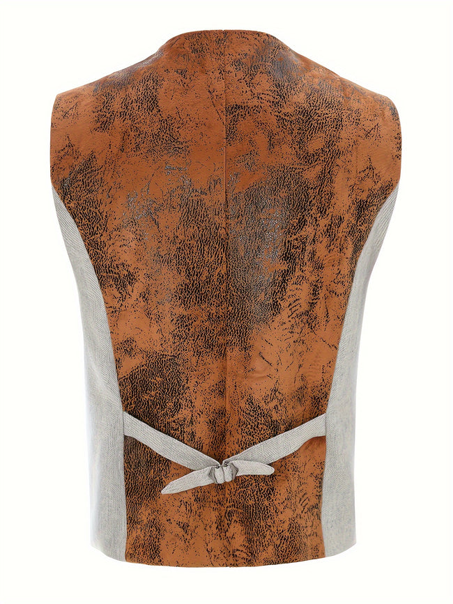 A Simple And Casual British Style Vest In Contrasting Colors For Men Without Straps Main Image