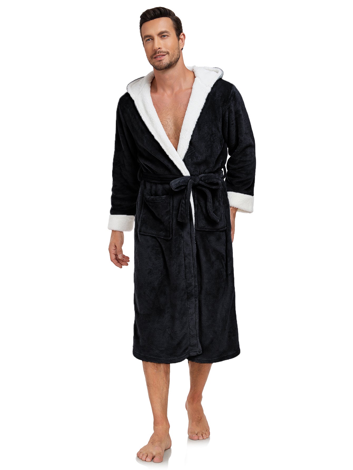 RONGTAI Ladies Long Fleece Bathrobe