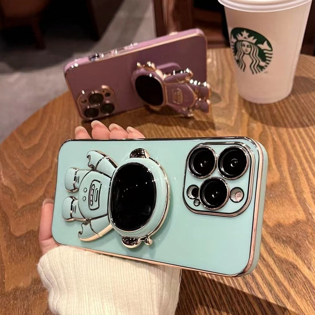 Self-contained Lens Film Mobile Phone Case Electroplating Bracket Protective Cover Hover Image