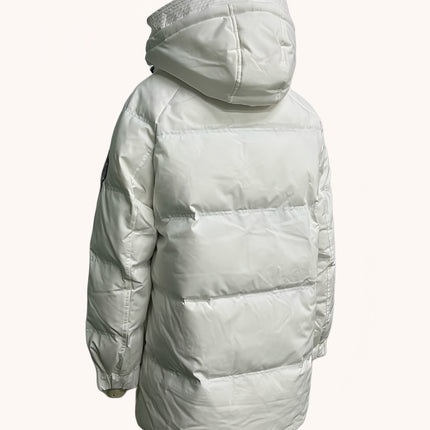 Solid Color Zip Up Hooded Coat Quilted Warm Winter Coat