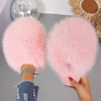 Large Size Solid Color Fluffy Soft Bottom Winter Baotou Home Warm Multi-color Cotton Slippers