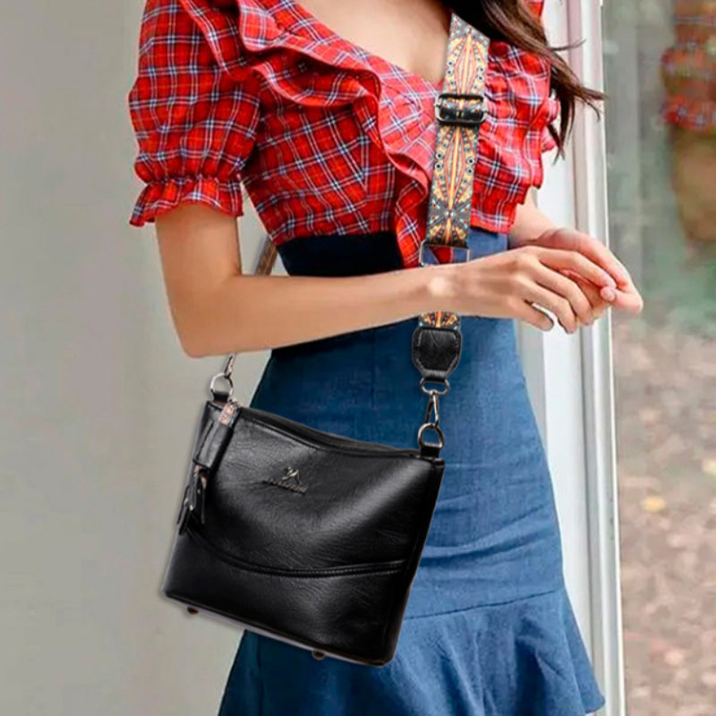 Simple Versatile Bucket Bag High-grade Light Luxury Crossbody Retro